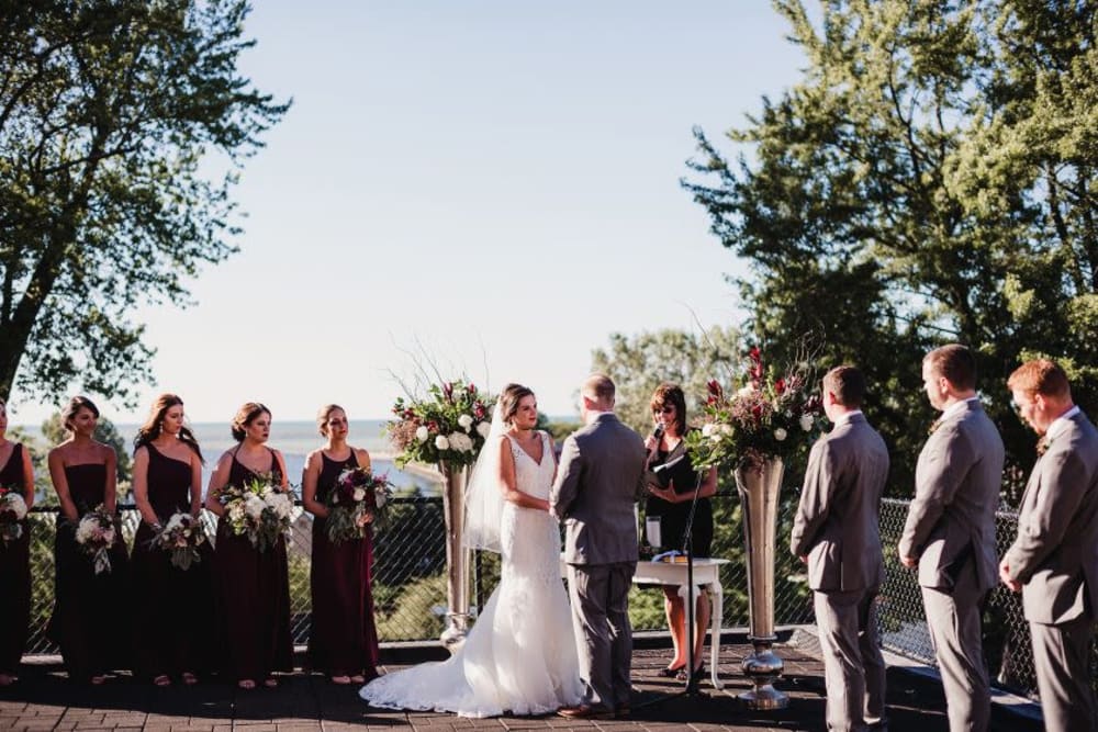 Wedding ceremony at The Whitcomb Senior Living Tower in St. Joseph, Michigan