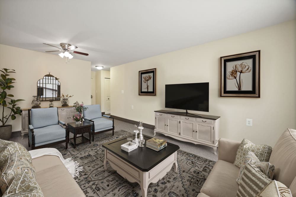 Living room at The Rebecca in Kensington, Maryland