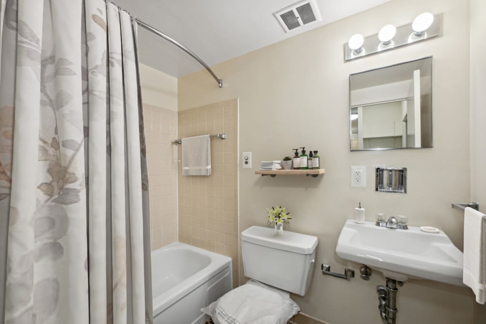 Bathroom amenities at The Rebecca in Kensington, Maryland