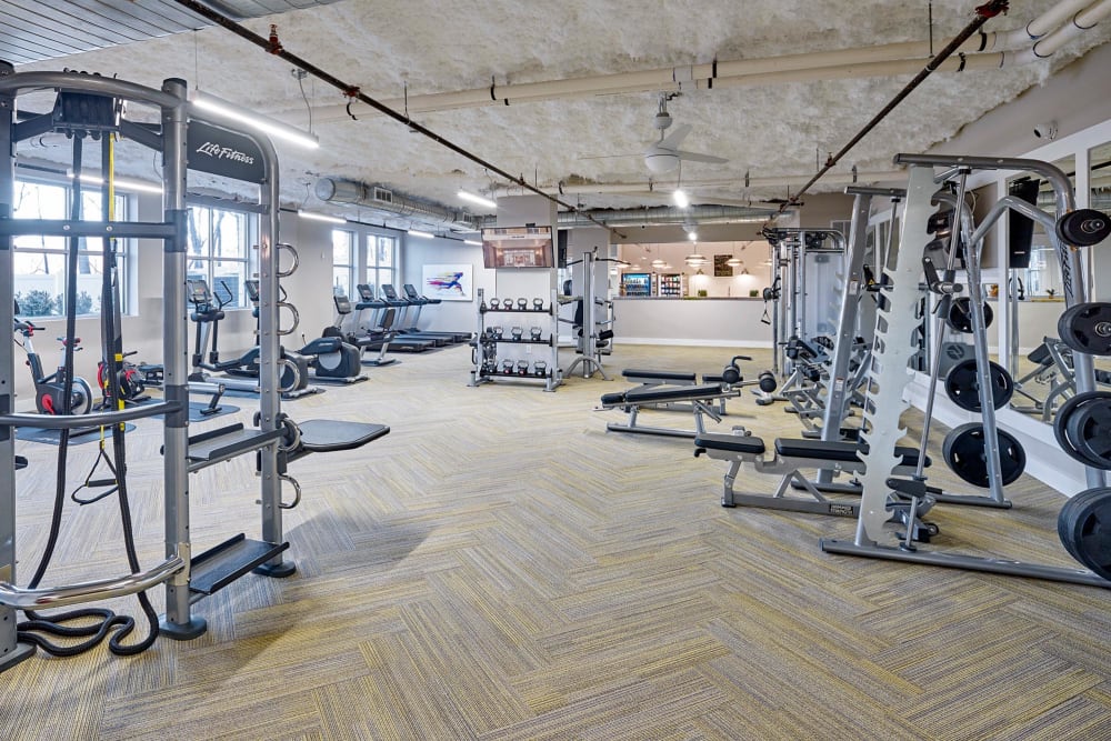 Fitness center at The Grande at MetroPark in Woodbridge, New Jersey