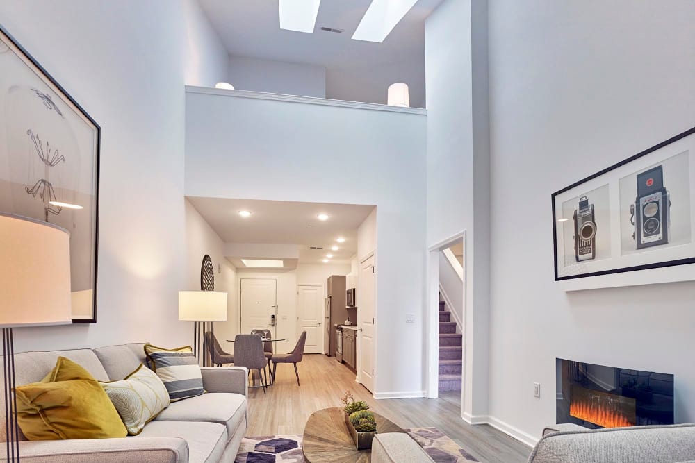 Living room at The Grande at MetroPark in Woodbridge, New Jersey