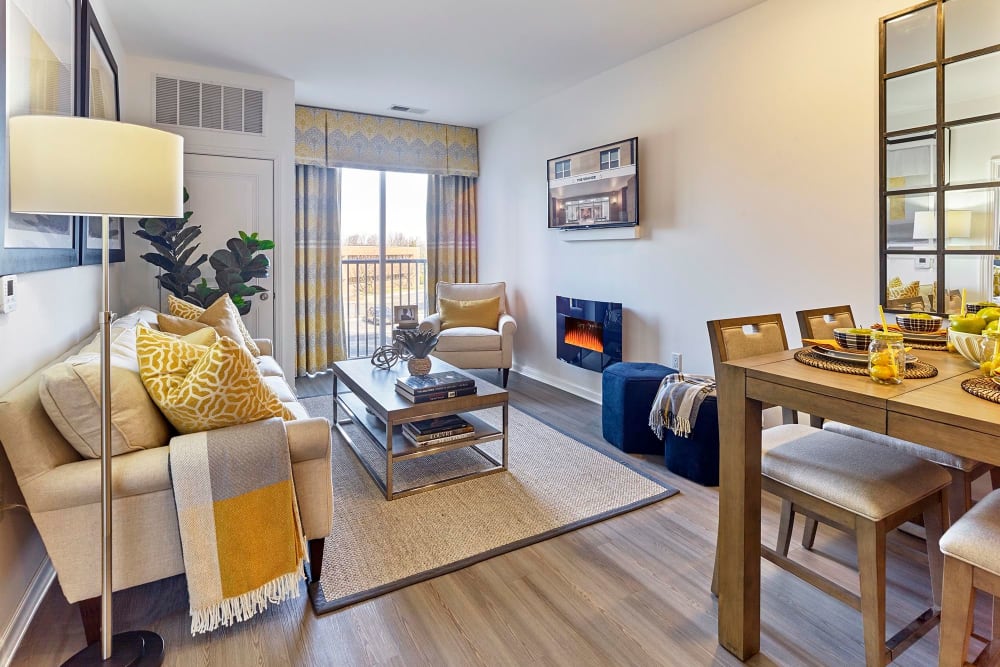 Living room at The Grande at MetroPark in Woodbridge, New Jersey