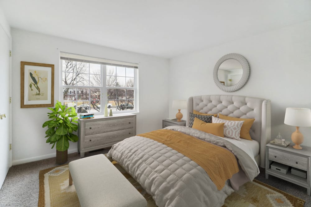 Cozy bedroom at Overlook Manor Townhomes in Frederick, Maryland