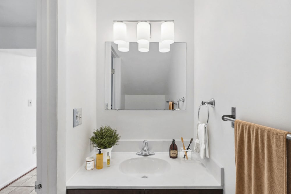 Bathroom amenities at Overlook Manor Townhomes in Frederick, Maryland
