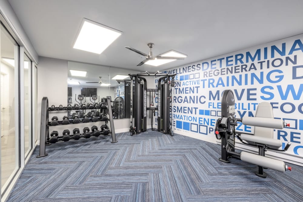 Modern fitness center at Park Place of South Park in South Park, Pennsylvania