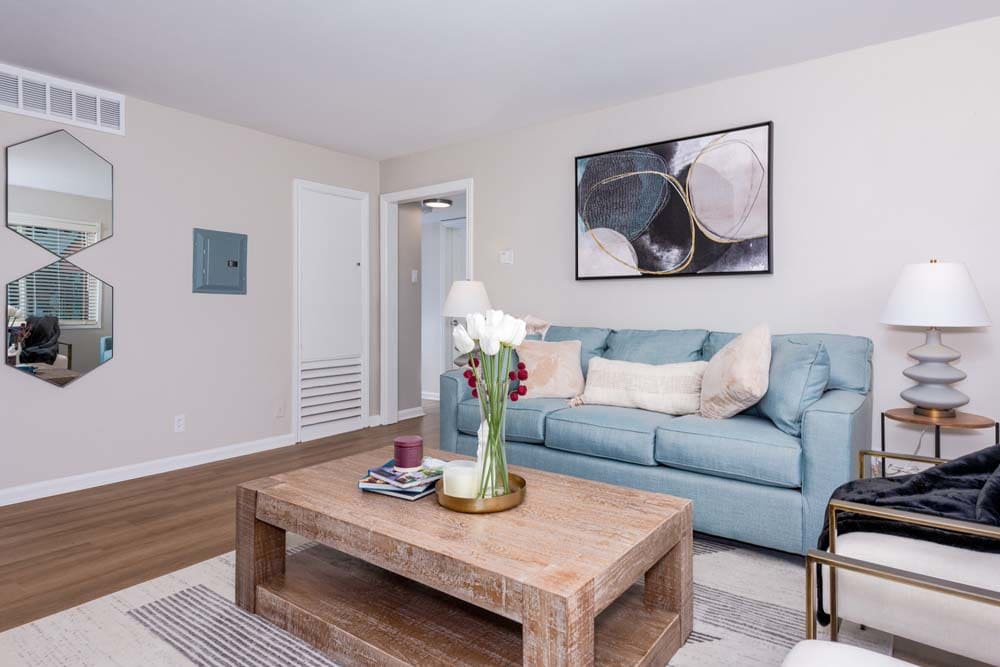 Modern living room at Alcove at Seahurst in Burien, Washington