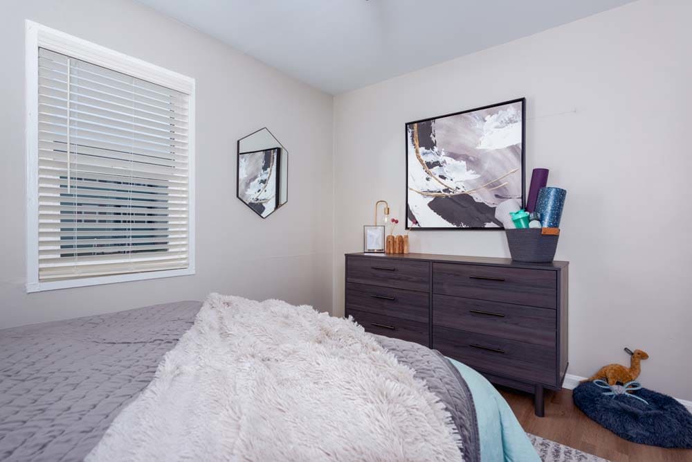 Bedroom with window at Alcove at Seahurst in Burien, Washington