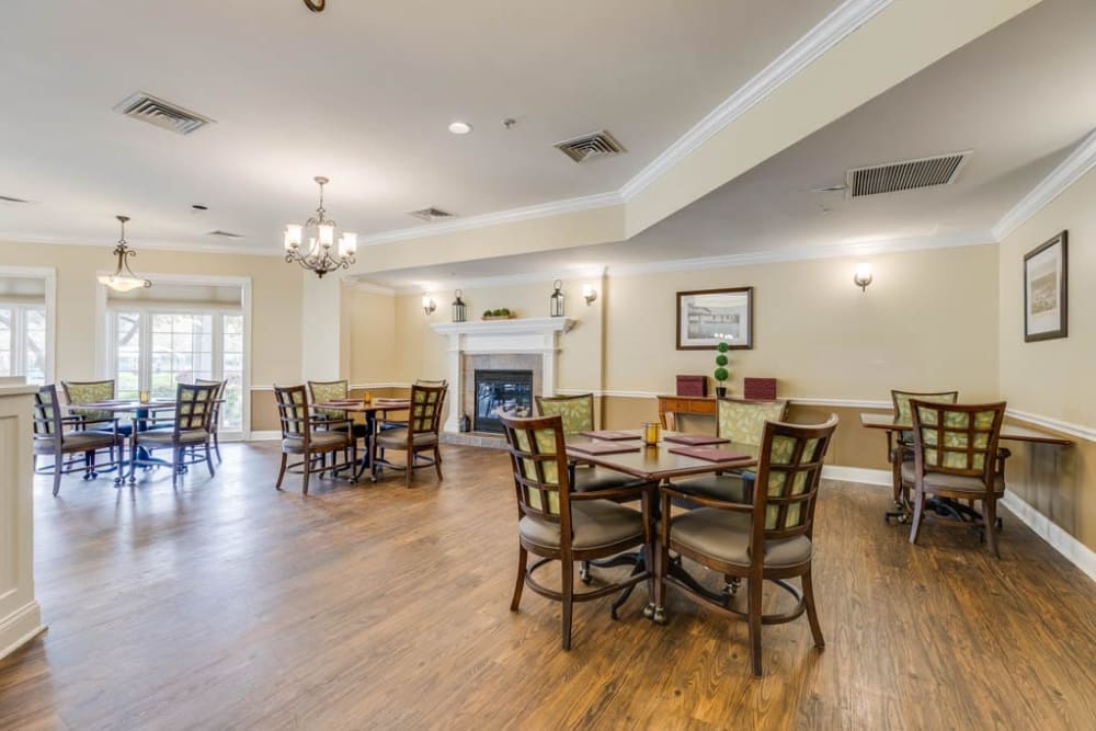 Dinning area with lots of seating at Arcadia Senior Living Louisville in Louisville, Kentucky
