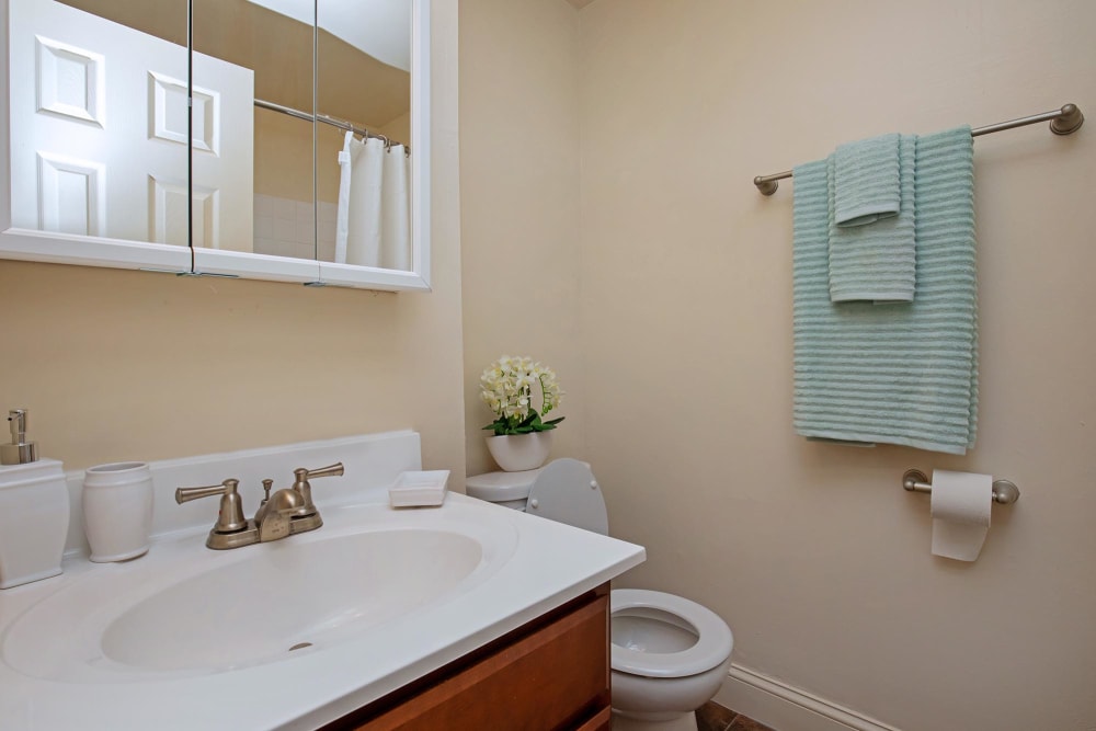 Furnished bathroom at The Addison, North Wales, Pennsylvania