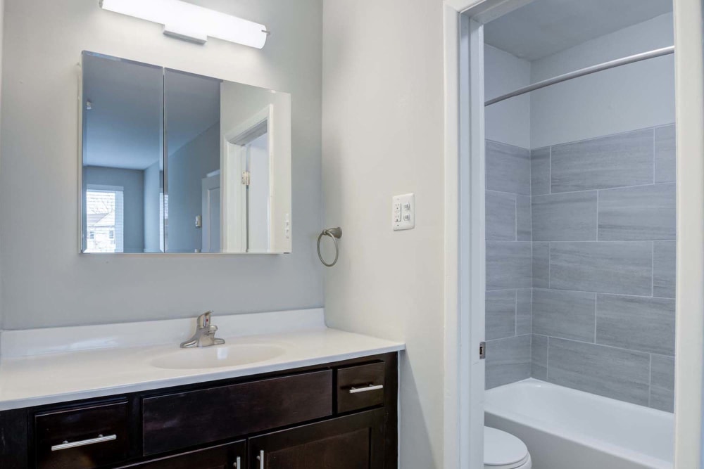 Renovated bathroom at The Addison, North Wales, Pennsylvania