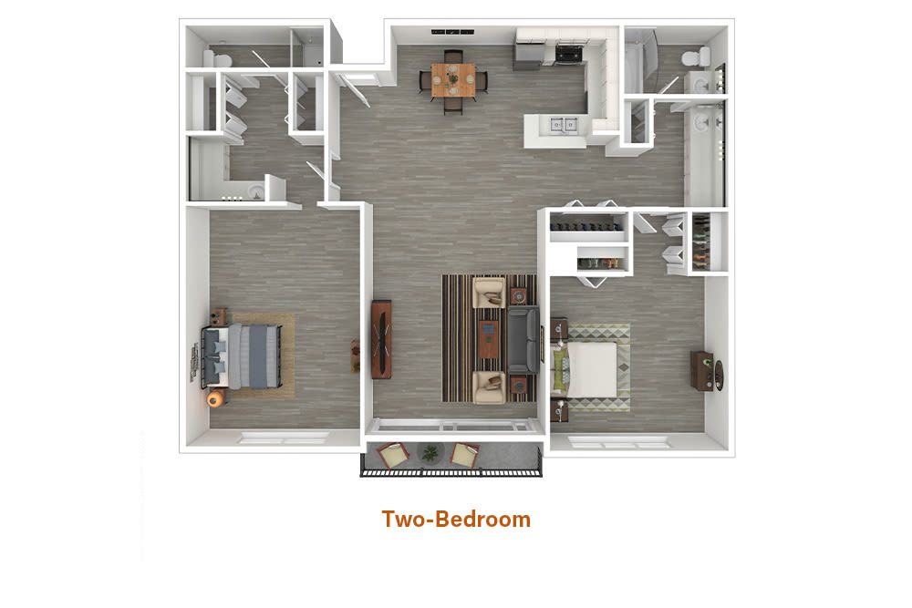 One-bedroom floor plan at Rancho Los Feliz