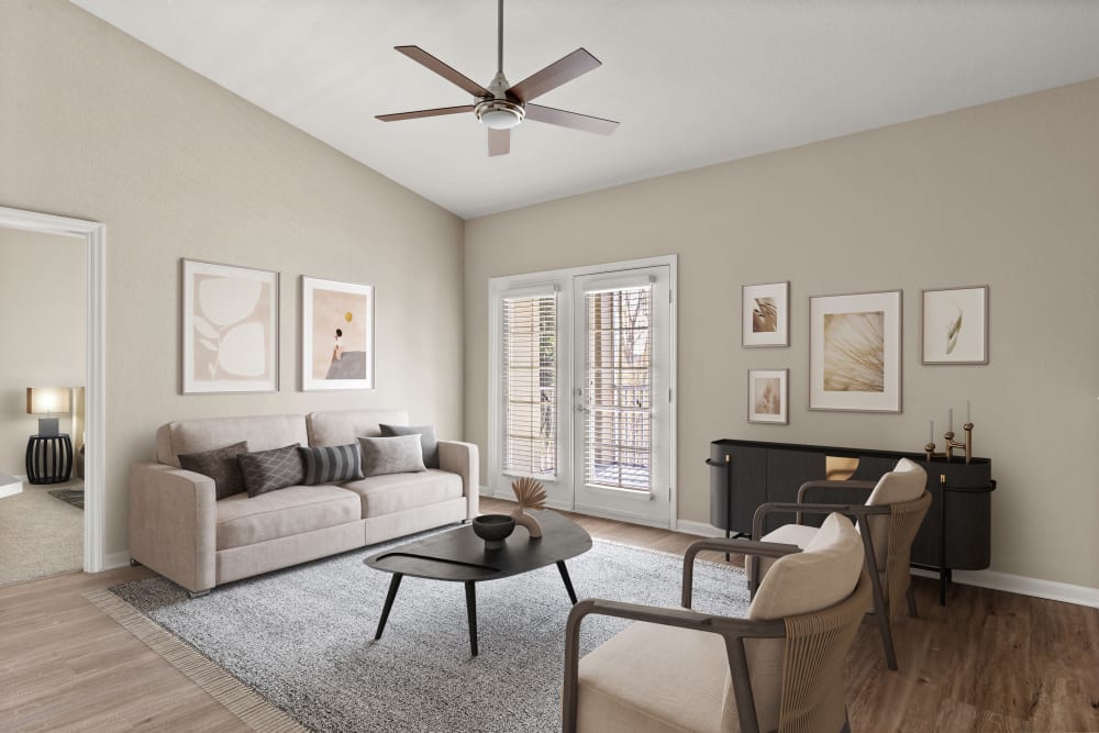 Living room with Ceiling Fan at Apartments in Clermont, Florida