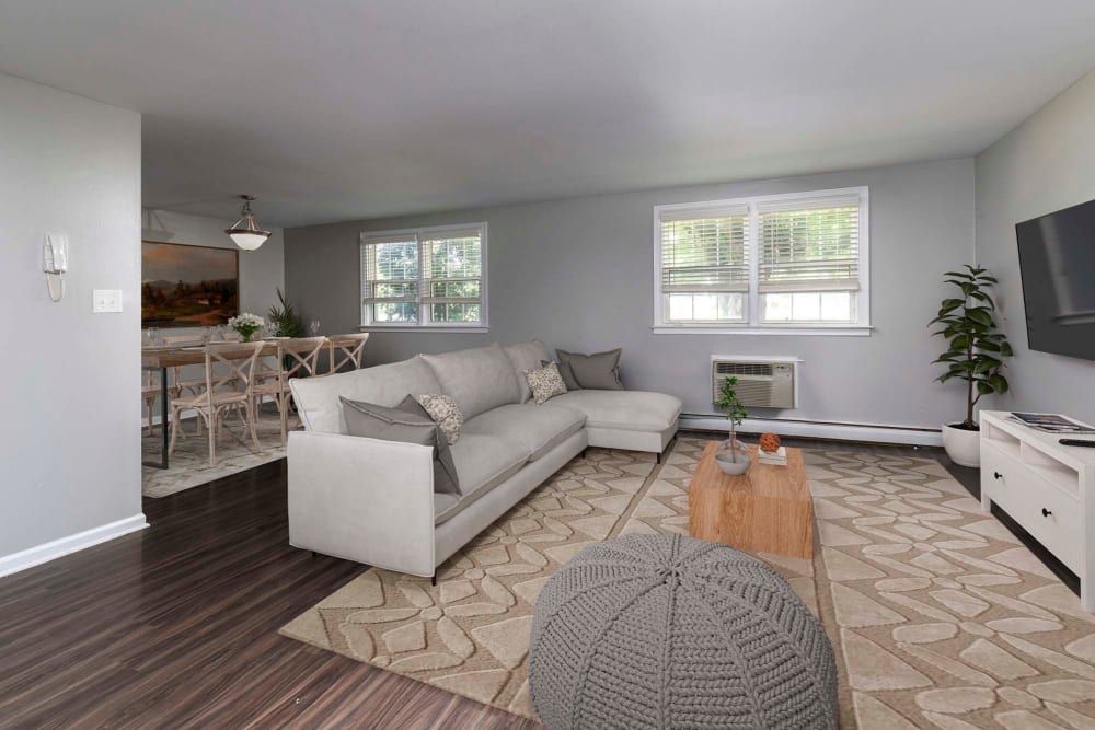 Model living room at The Wellington, Hatboro, Pennsylvania