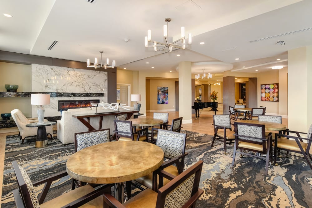 Recreation room with luxury seating at Emerald Valley in Dublin, California