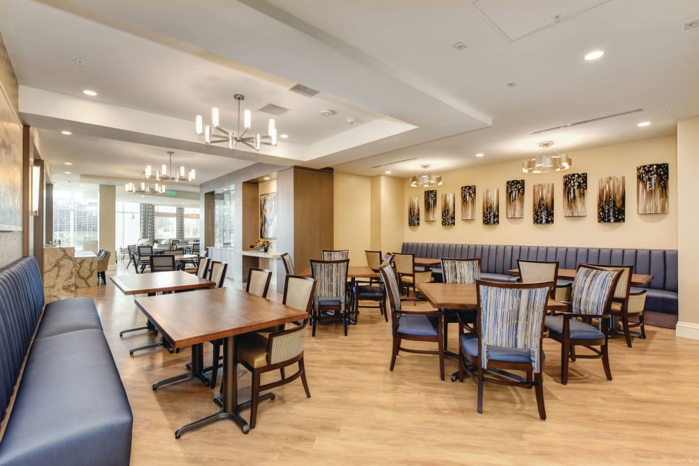 Dining room with beautiful details at Emerald Valley in Dublin, California