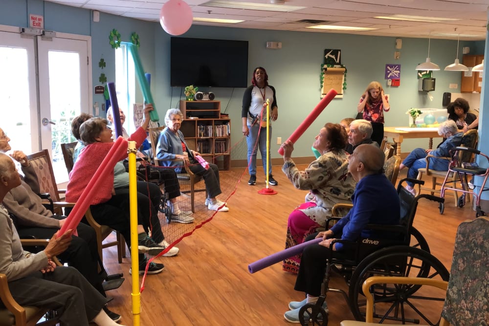 Group exercise class at Traditions of Cross Keys in Glassboro, New Jersey