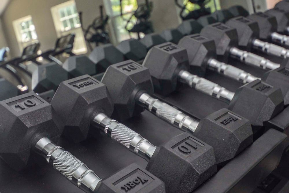free weights at River Pointe in Bethlehem, Pennsylvania