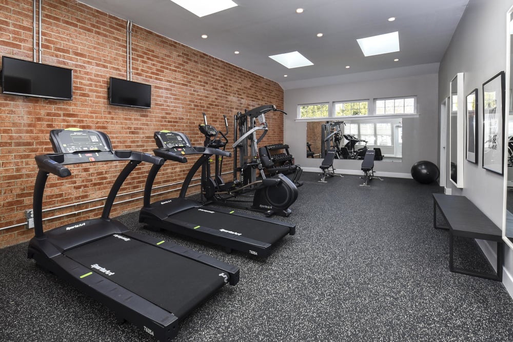 Workout equipment at the on-site fitness facility at Holly Court in Pitman, New Jersey