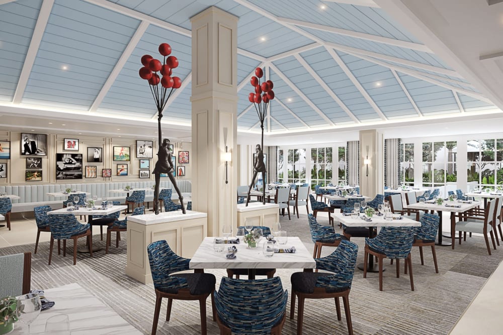 Resident dining area at All Seasons Delray Beach in Delray Beach, Florida