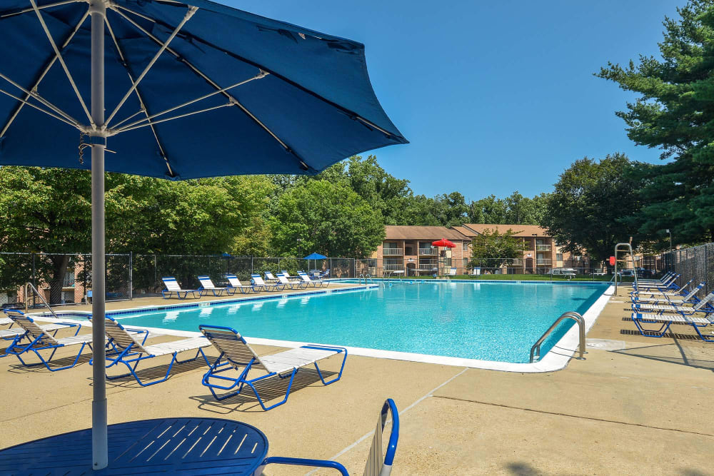 Beautifully landscaped grounds at The Flats at Columbia Pike, Silver Spring, Maryland