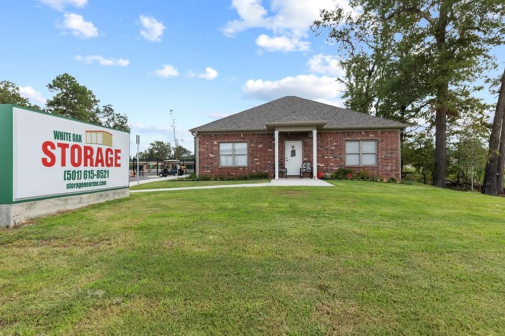 office and signage at Storage Near Me - White Oak Storage in North Little Rock, Arkansas