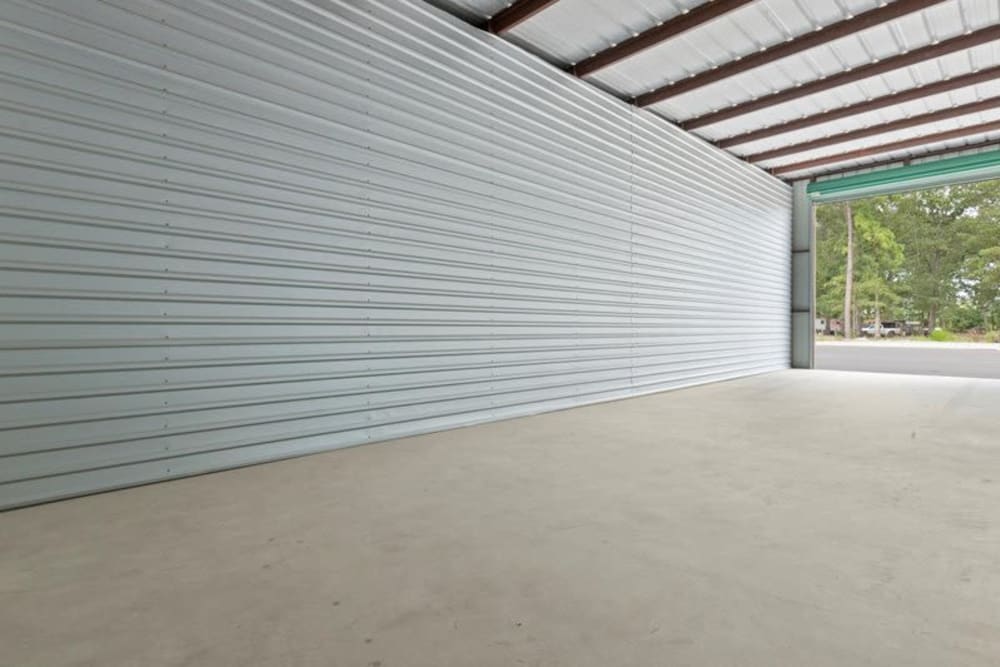 inside of a large unit at Storage Near Me - White Oak Storage in North Little Rock, Arkansas