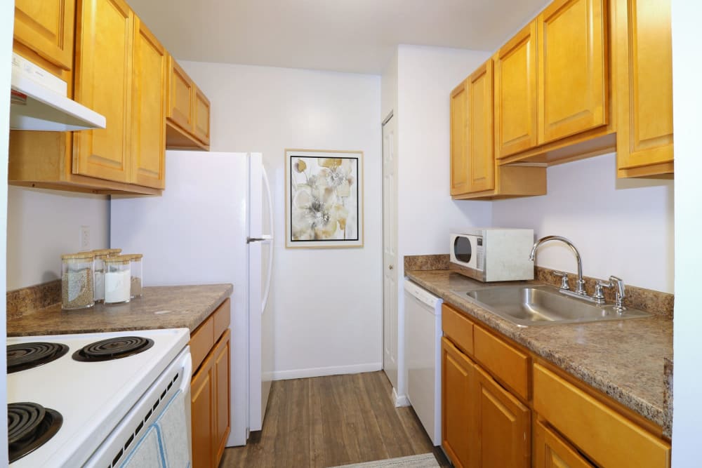 kitchen at Greenbriar Hills Apartments in Watertown, Connecticut