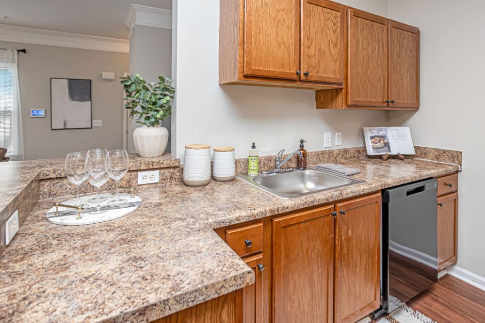 Kitchen with lots of counter space at Houma Highlands in Houma, Louisiana