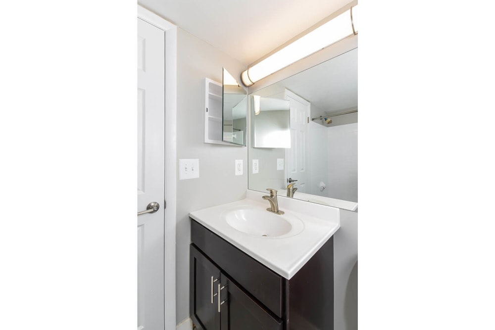 Updated Bathroom at Yorkshire Apartments in Silver Spring, Maryland