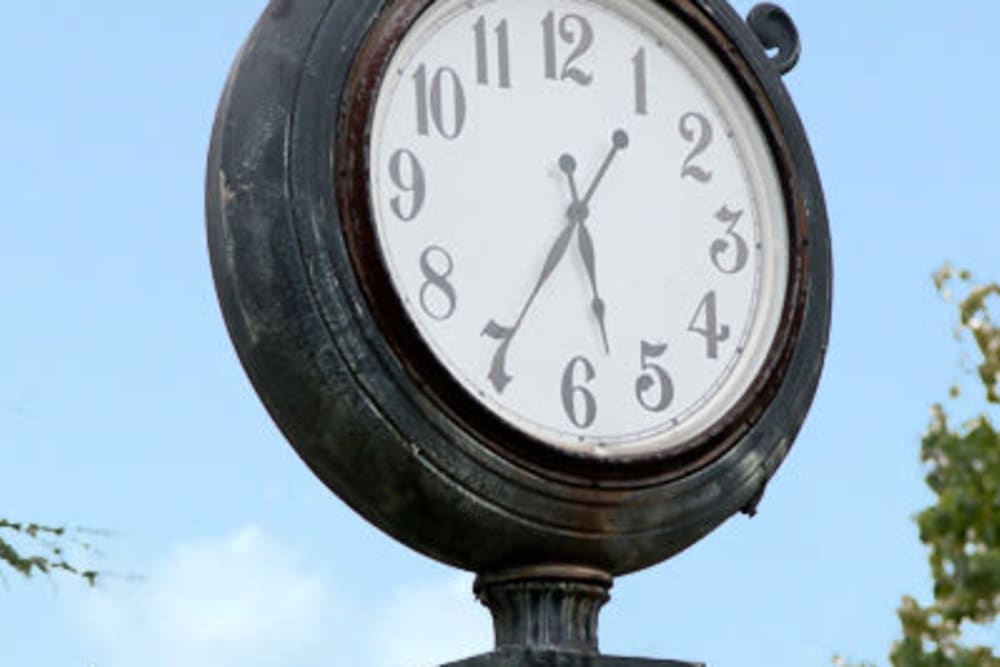 Station House Clock at Parc at Maplewood Station in Maplewood, New Jersey