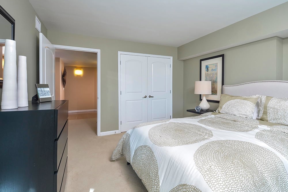 staged bedroom at Cherry Hill Towers, Cherry Hill, New Jersey