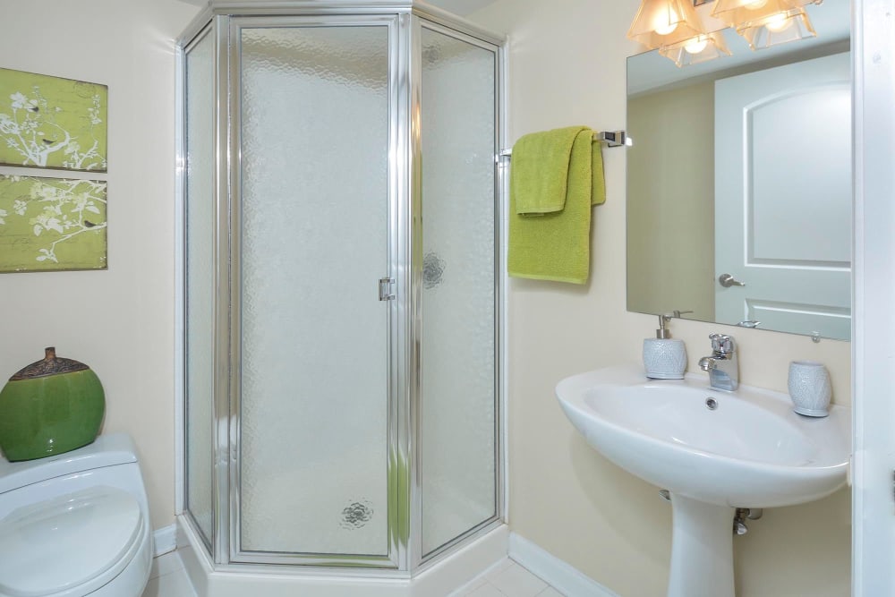 bathroom with stand up shower at Cherry Hill Towers, Cherry Hill, New Jersey