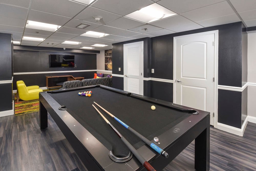 Game room with pool table at Cherry Hill Towers, Cherry Hill, New Jersey