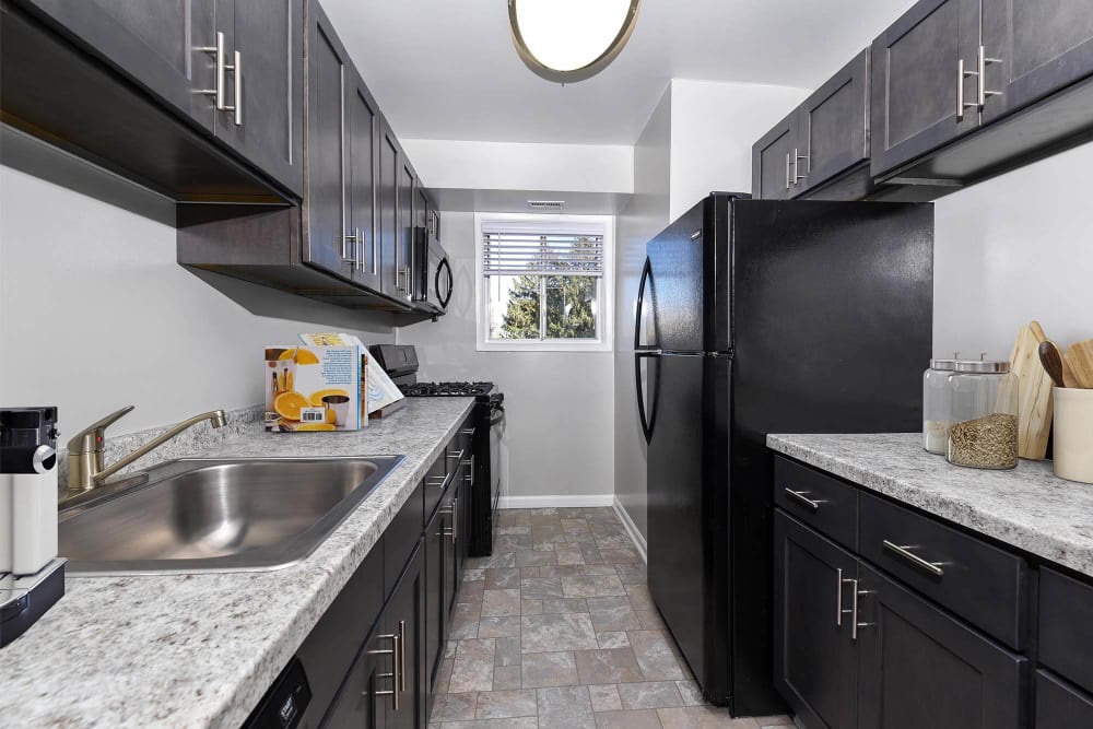Staged renovated kitchen at The Ridge, Hagerstown, Maryland