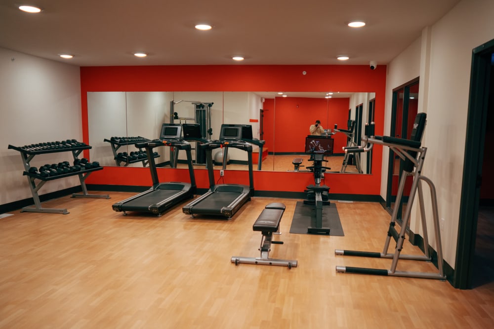 Peloton bikes and treadmills in Anvil 38 Apartments in Lafayette, Indiana 