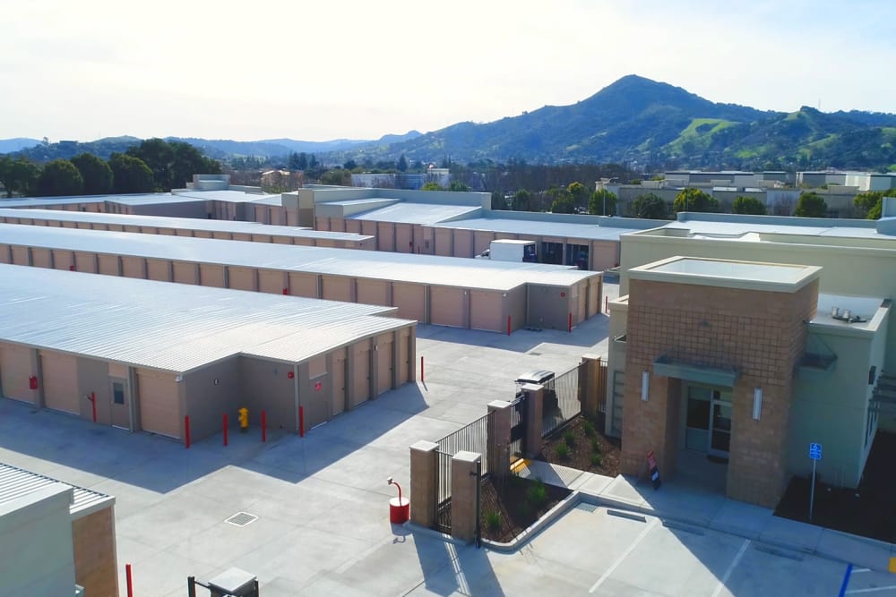 Aerial view of Butterfield Self Storage in Morgan Hill, California