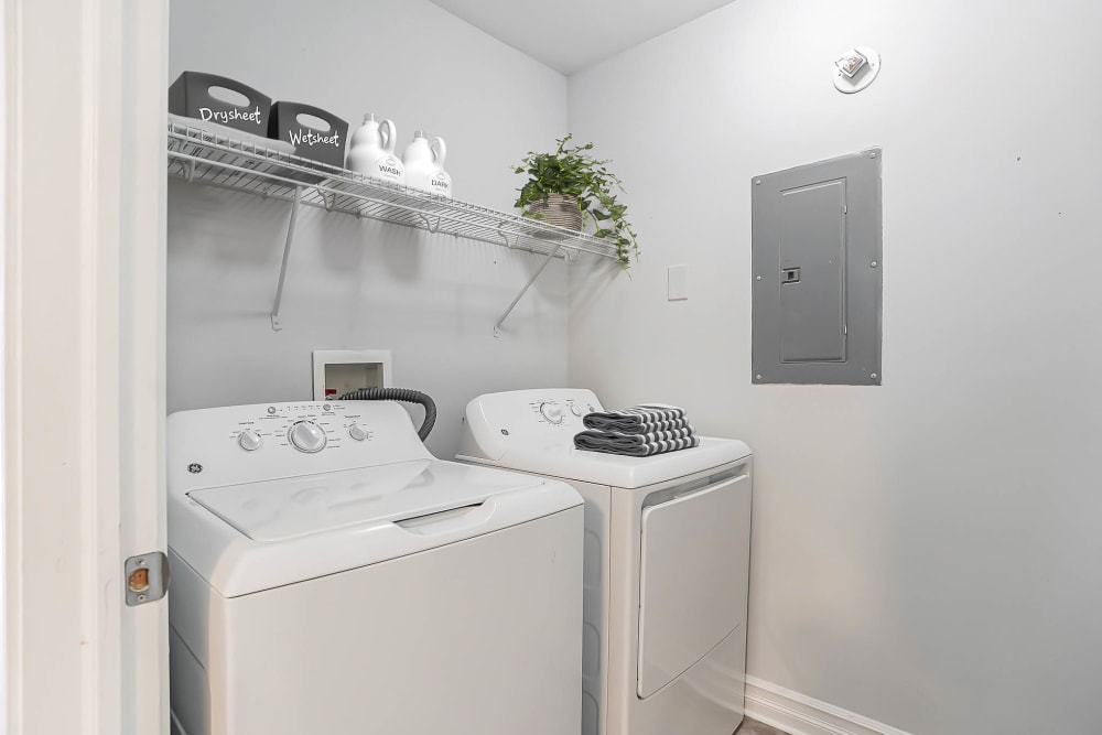 Apartments with a washer and dryer at Eagle Rock Apartments & Townhomes at Rensselaer in Rensselaer, New York