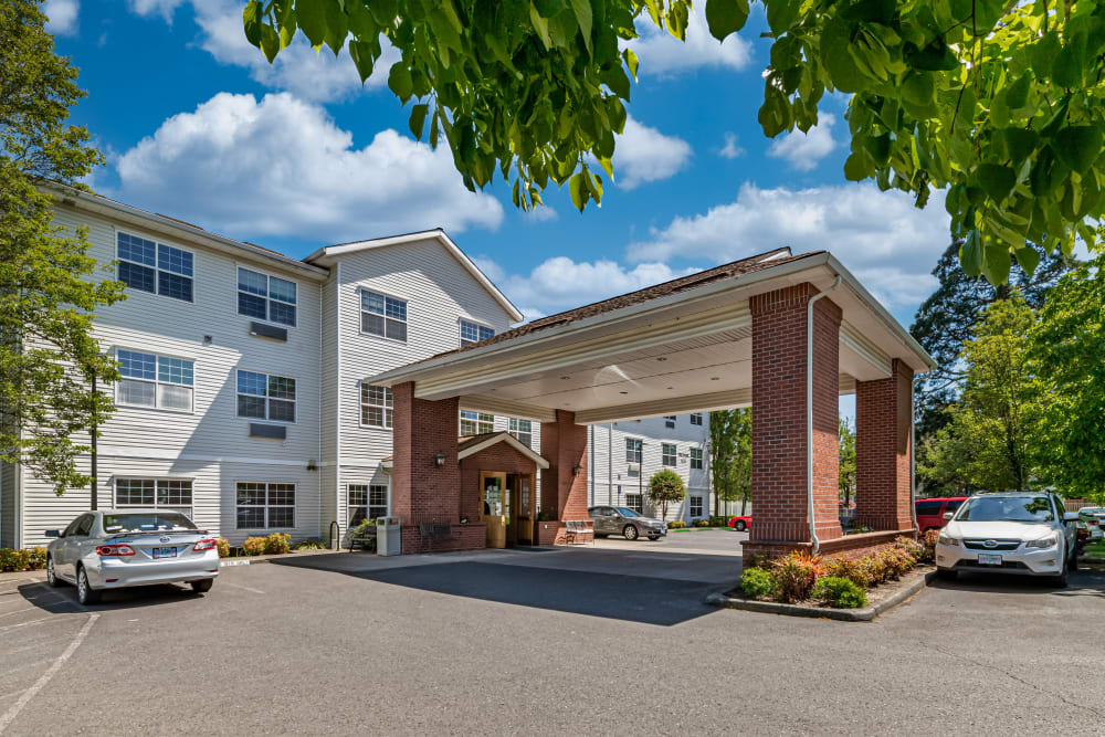 Main entrance at Courtyard at Mount Tabor in Portland, Oregon