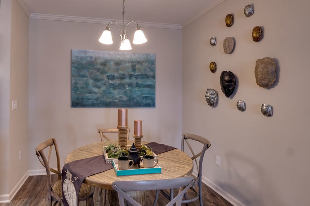 Dining nook in a model apartment at Parc at Broad River in Beaufort, South Carolina