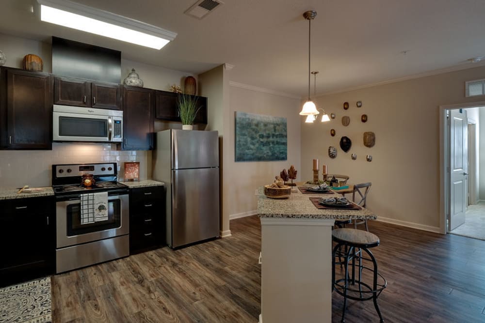Kitchen with modern appliances at Parc at Broad River | Apartments in Beaufort, South Carolina