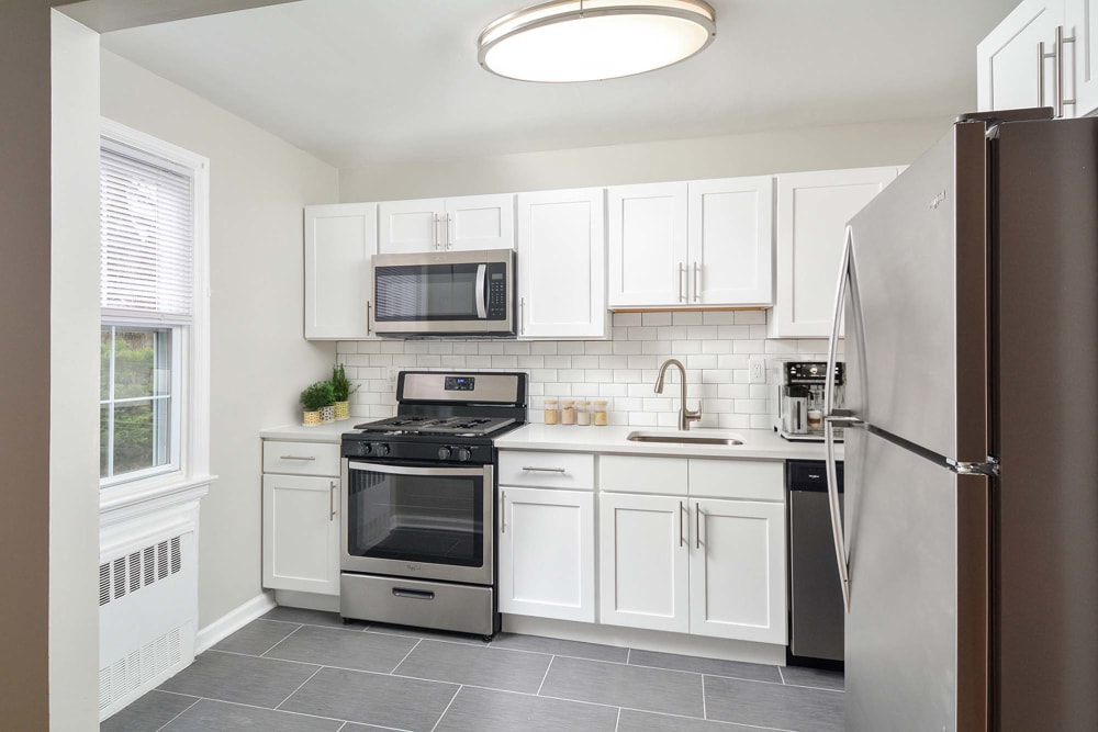 Model kitchen at Parc at Summit in Summit, New Jersey