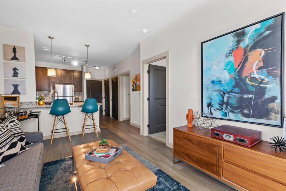 Spacious living room at Duet | Apartments in Nashville, Tennessee