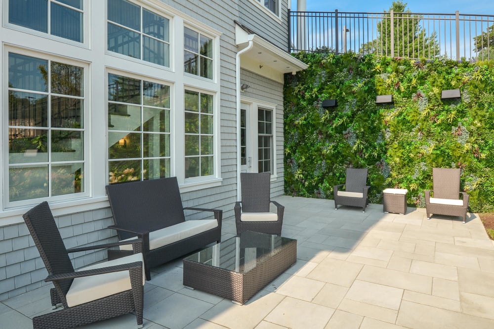 patio area outside the community clubhouse at Overlook at Flanders, Flanders, New Jersey