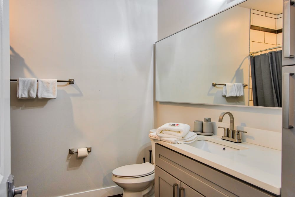 Bathroom at Steelyard Apartments in St. Louis , MO