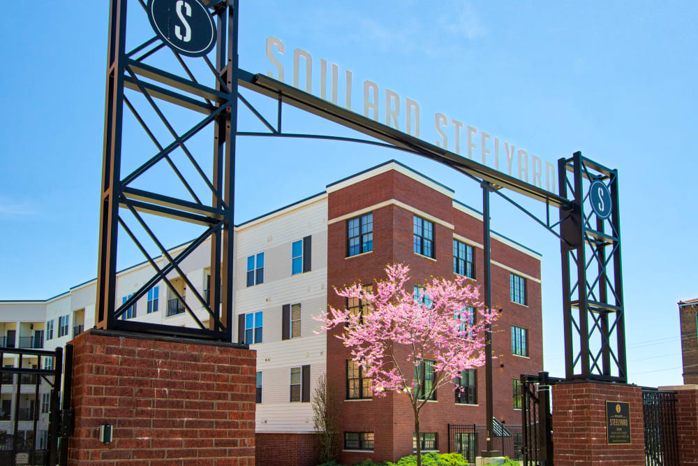 Soulard area sign near Steelyard Apartments in St Louis