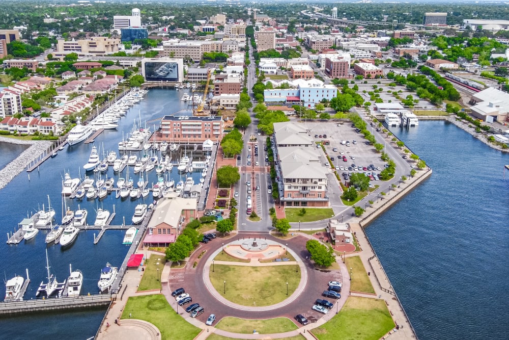 Aerial view of the surrounding community at Altura in Pensacola, Florida