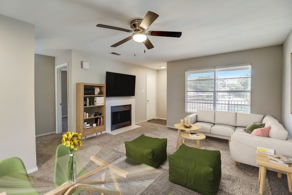 Luxury living room at Lawson Apartment Homes in Benbrook, Texas