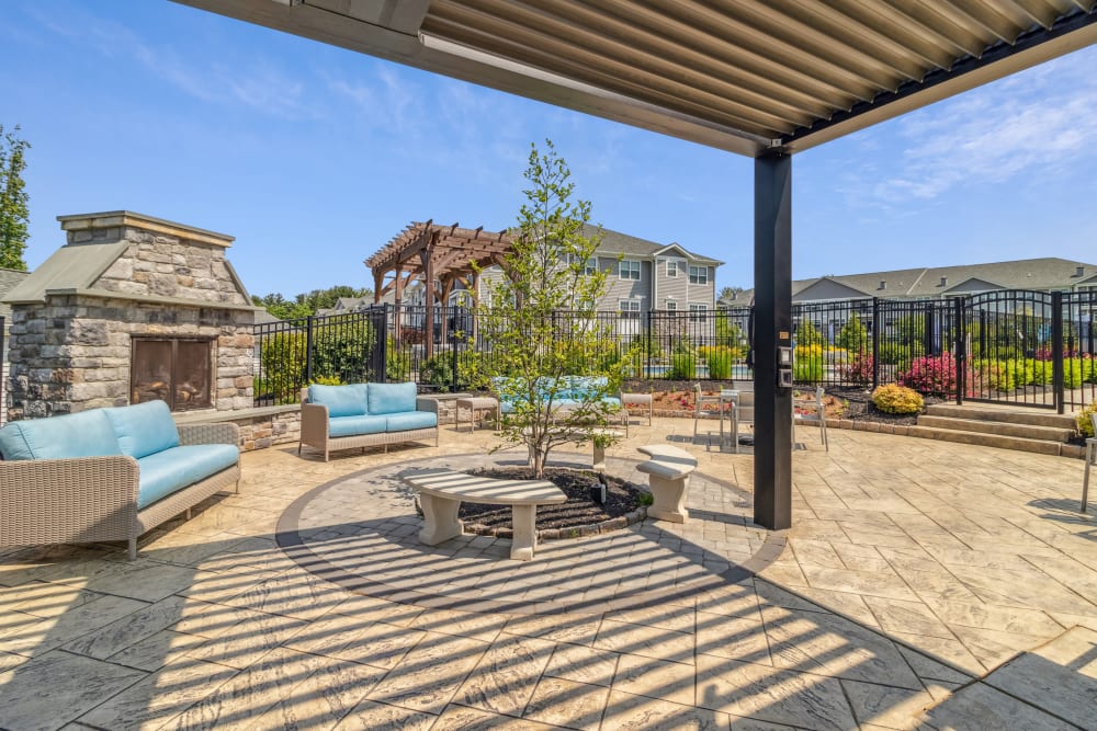 Outdoor living area at Avanti Luxury Apartments in Bel Air, Maryland