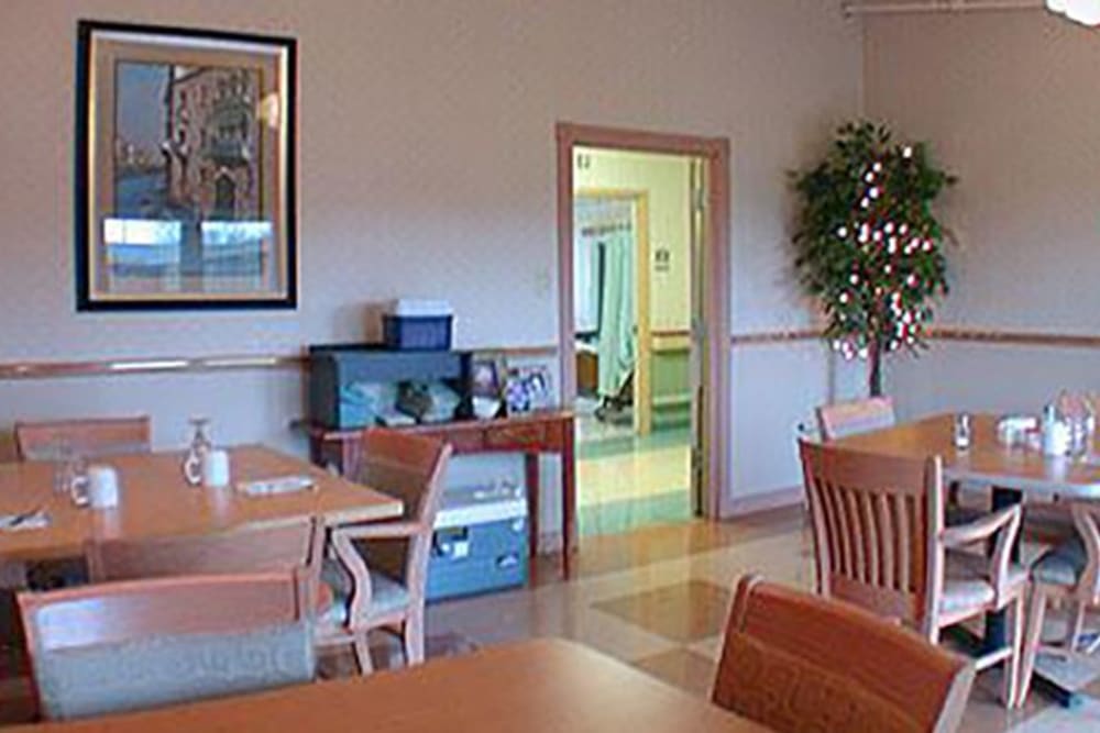 Dining room at Regency Olympia Rehabilitation and Nursing Center in Olympia, Washington