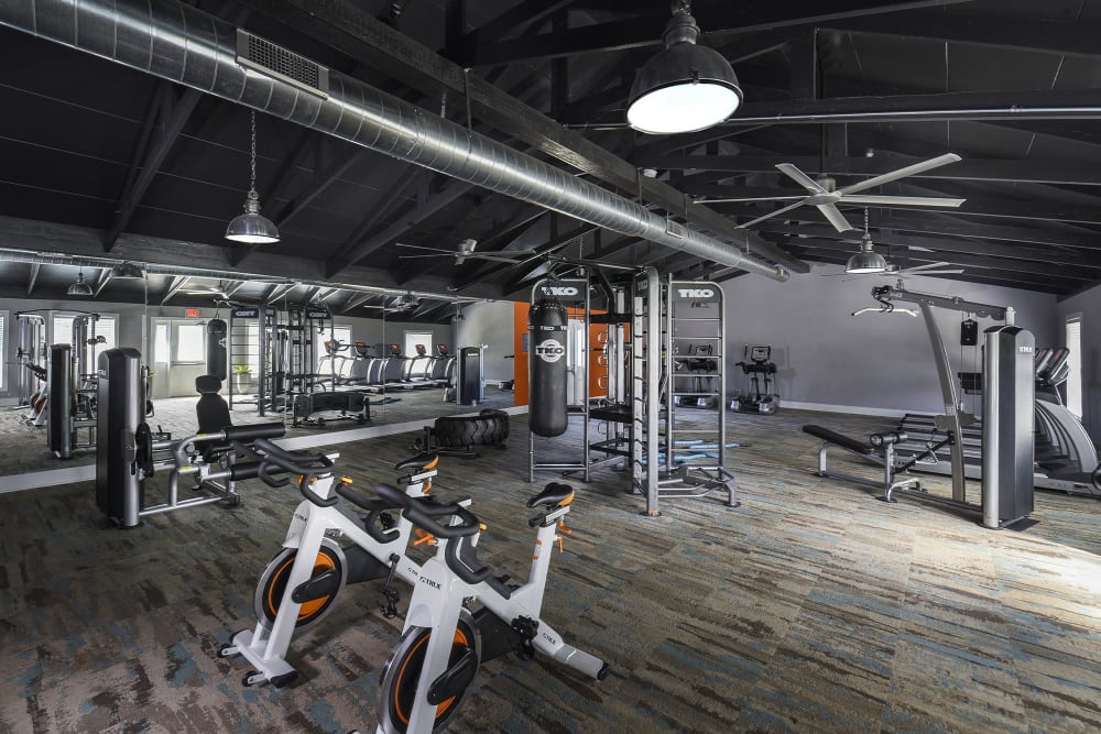 Fitness facility at The Meridian South in Indianapolis, Indiana